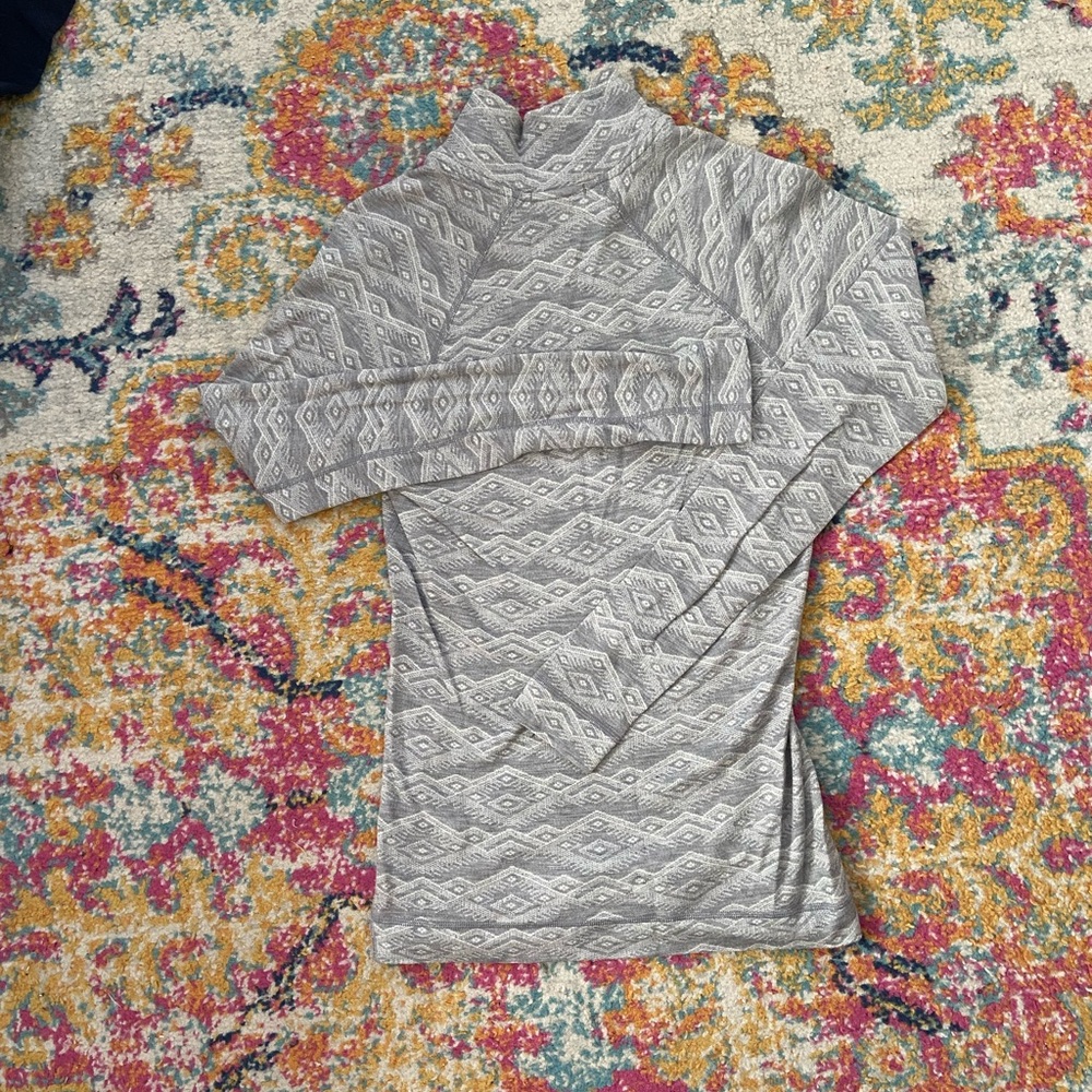 SmartWool Gray Patterned Quarter-Zip Pullover - image 3